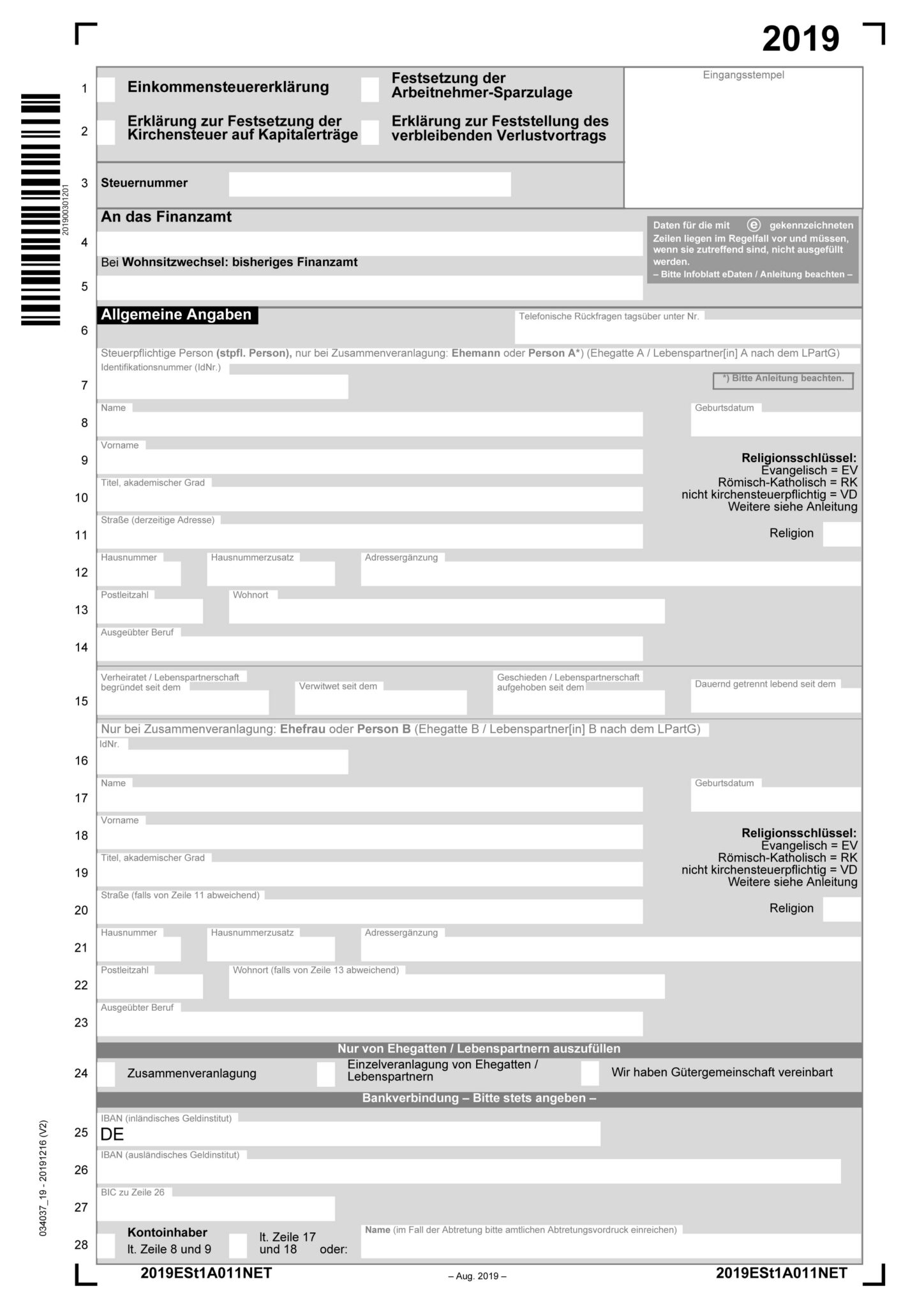 Vereinfachte Steuererklärung 2021 Formular Pdf