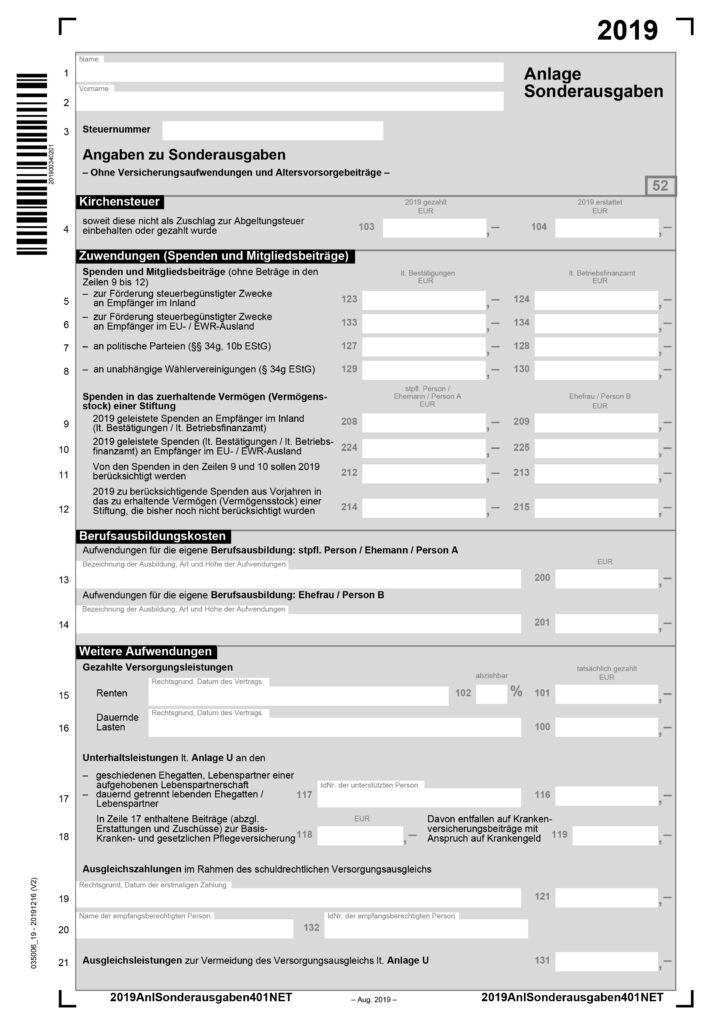 Formular Einkommensteuererklärung 2021 Nrw | Losformathens Online Formulare