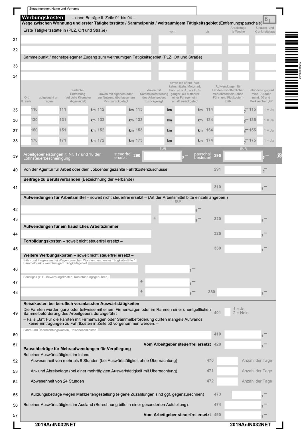 Anlage N Einkünfte aus nichtselbständiger Arbeit